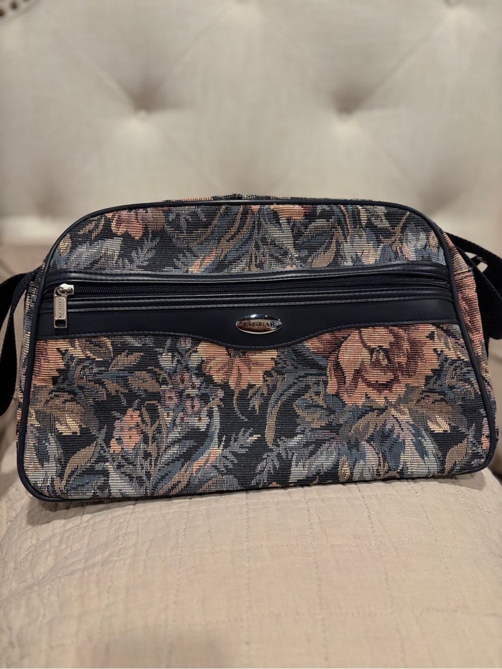 Jaguar Floral Tapestry Travel Bag